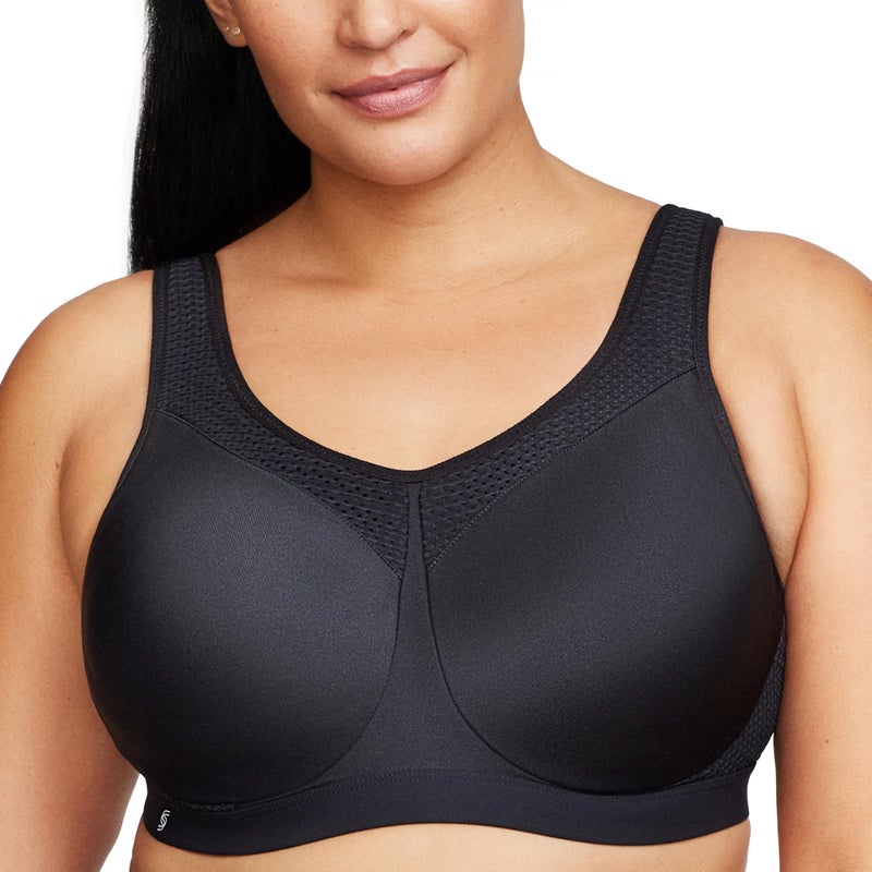 Glamorise Full Figure Plus Size High Impact Wonderwire Sports Bra Underwire #9066 Black - Image 1